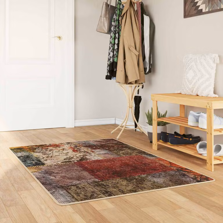 Tappeto Runner vidaXL MARSA Multicolore con design astratto moderno, lavabile e antiscivolo, L: 100 cm x P: 150 cm, in poliestere