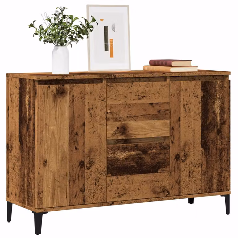 Credenza in stile industriale vidaXL in legno e metallo marrone L 102 cm x P 35 cm x H 70 cm
