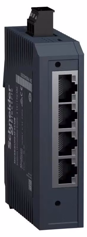 Switch non gestito Schneider Electric Modicon, 4 porte per cavo in rame (4TX 10/100 Mbit/s) + 1 porta per fibra ottica multimodale (1FX-MM 100 Mbit/s) MCSESU053F1CU0