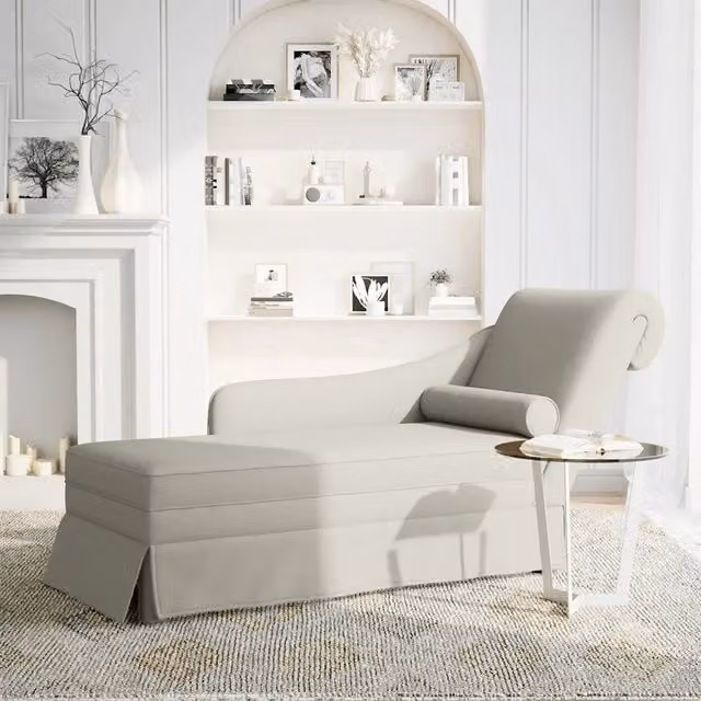 Sdraio con bracciolo destro e funzione letto in velluto beige vidaXL L: 145 cm, P: 70 cm, H: 56 cm