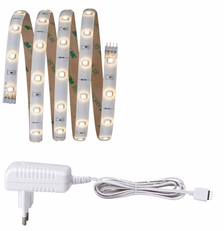 Paulmann Function YourLED, kit base da 1,5 metri, luce calda, 4,8W, 230/12V, 12VA, colore bianco, materiale: plastica