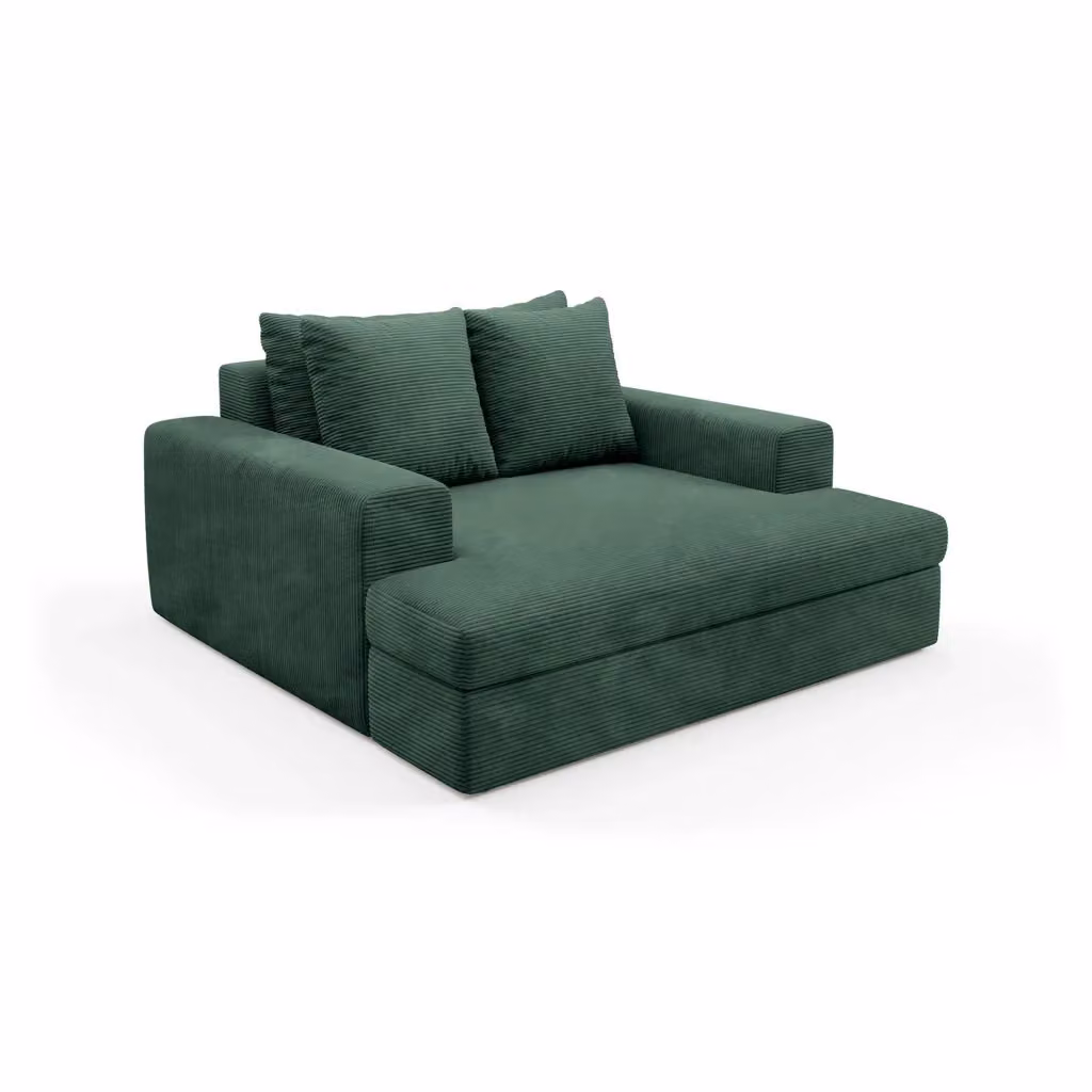 Comazzo Divano Fisso 2 Posti Moderno con Cuscini Sfoderabili Verde L: 162 cm, P: 167 cm, H: 86 cm – 2