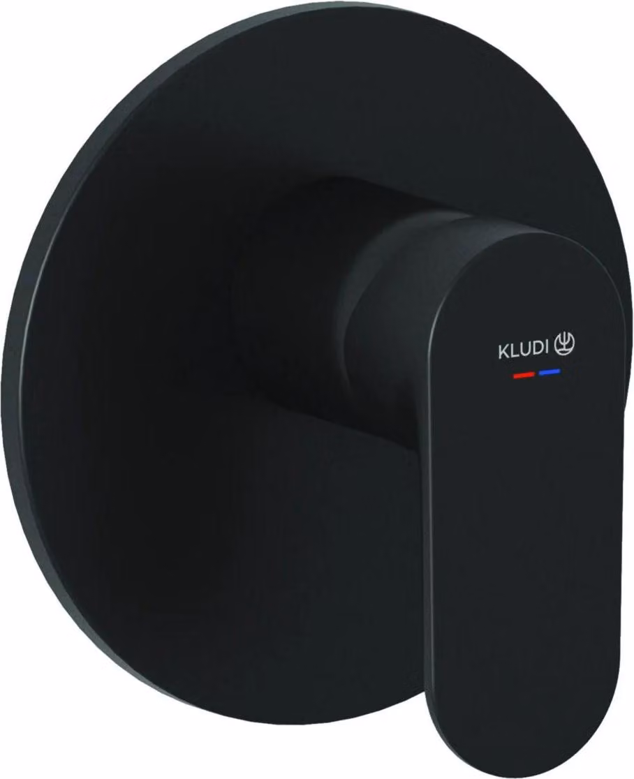 Kludi X1 Set miscelatore monocomando da incasso per doccia con unità funzionale nero opaco, 1 pz.