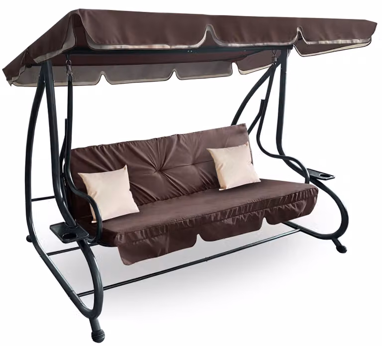 Aga Altalena da giardino 2 in 1 GRANDLUX XXL Marrone scuro