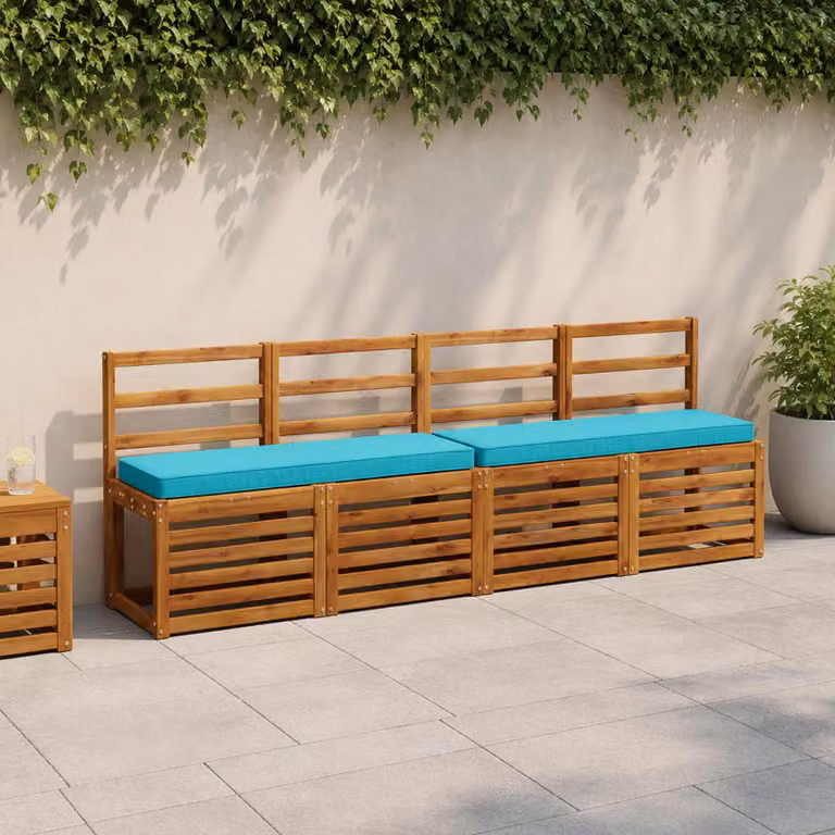 Set di 2 cuscini per panchina vidaXL in poliestere color turchese con rivestimento rimovibile e resistente ai raggi UV
