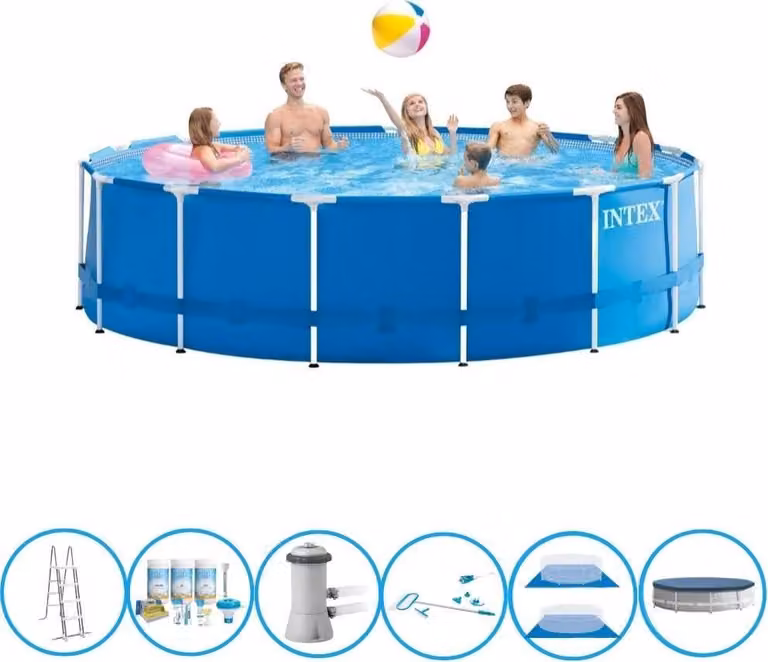 Telaio in metallo per piscina Intex - Accessori inclusi - 457x122 cm