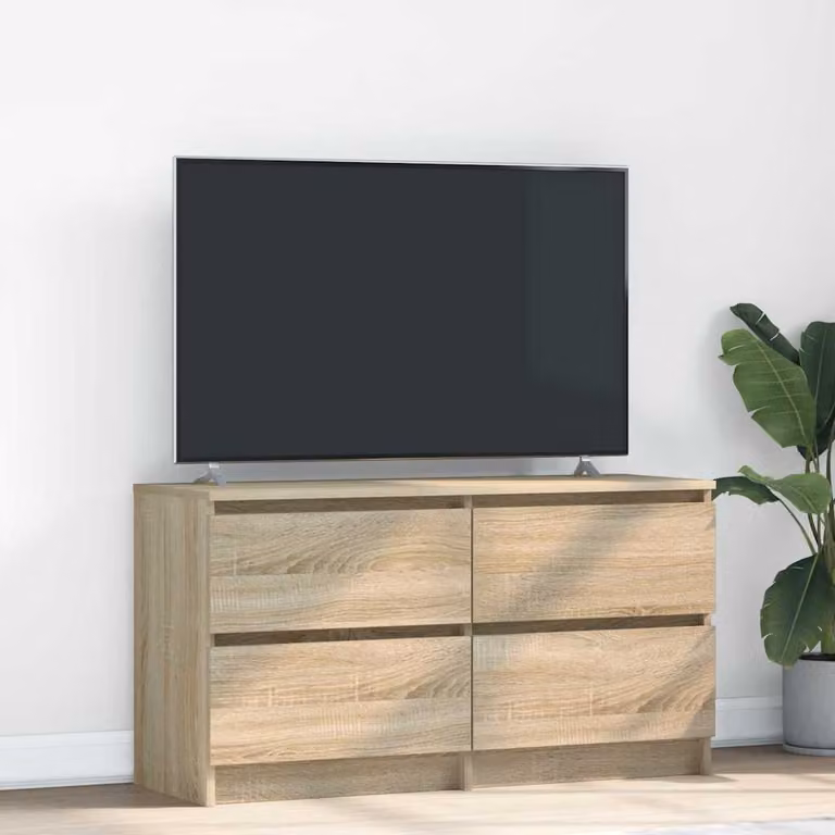 vidaXL Mobile Porta TV Rovere Sonoma Marrone in Legno Multistrato L: 100 cm, P: 35 cm, H: 54 cm