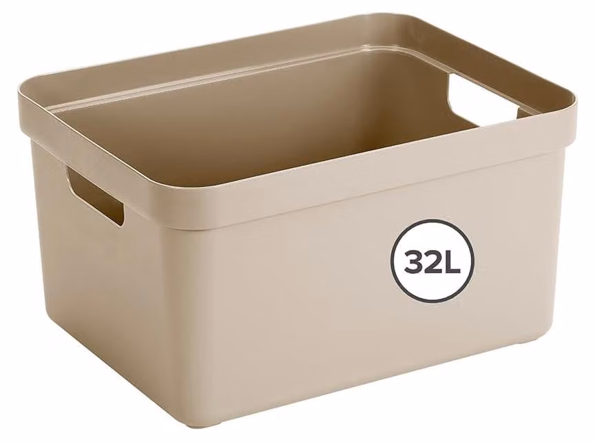 Contenitore di stoccaggio Sigma, capacità 32 litri, color beige