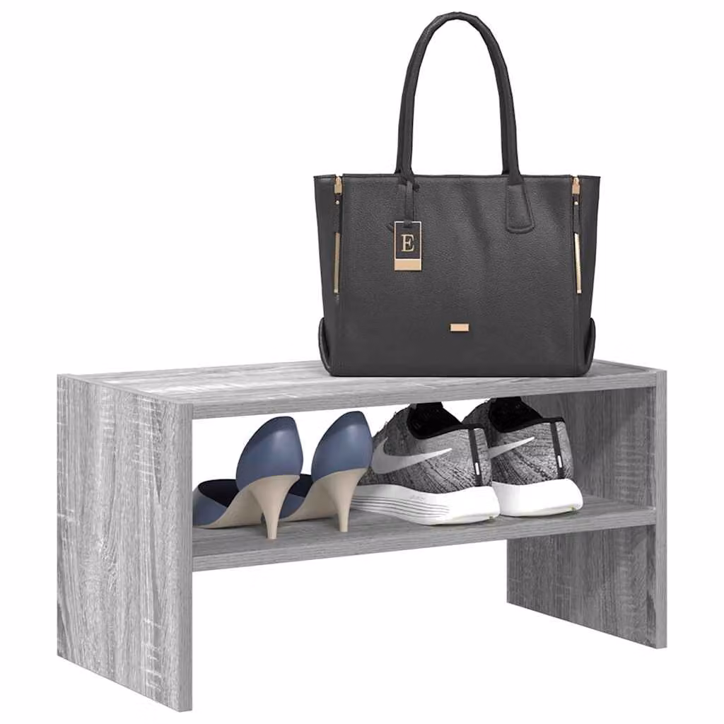 Scarpiera impilabile moderna vidaXL in MDF grigio, L: 60 cm, P: 30 cm, H: 30,5 cm