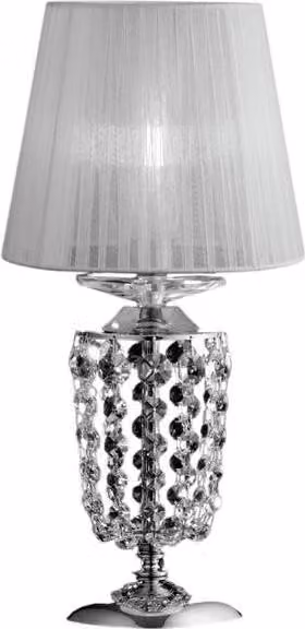 Mozart Lumetto in ferro e ottone cromato con paralume 1 luce H.40 Ø20 BL189-LT-CR