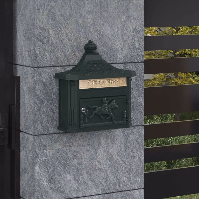 Cassetta Postale da Muro con Porta vidaXL Verde L 40,5 cm x P 16 cm x H 45 cm