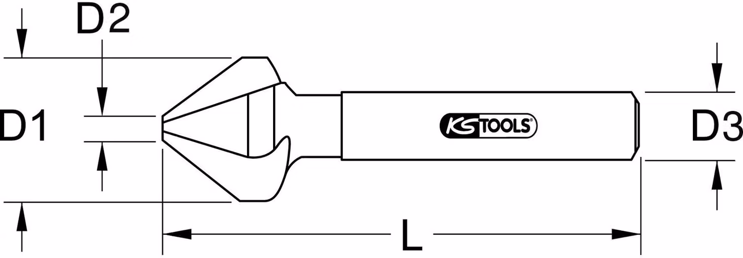 KS TOOLS Svasatura conica e sbavatura in HSS 60°, 20 mm - 336.0039