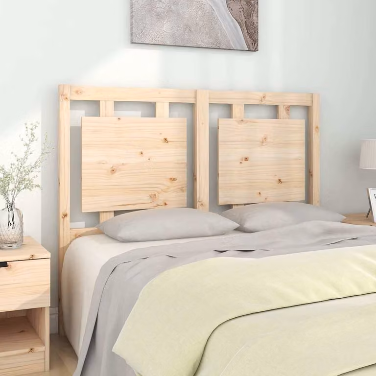Testiera per letto vidaXL in legno massello di pino naturale stile rustico L: 125,5 cm, P: 4 cm, H: 100 cm