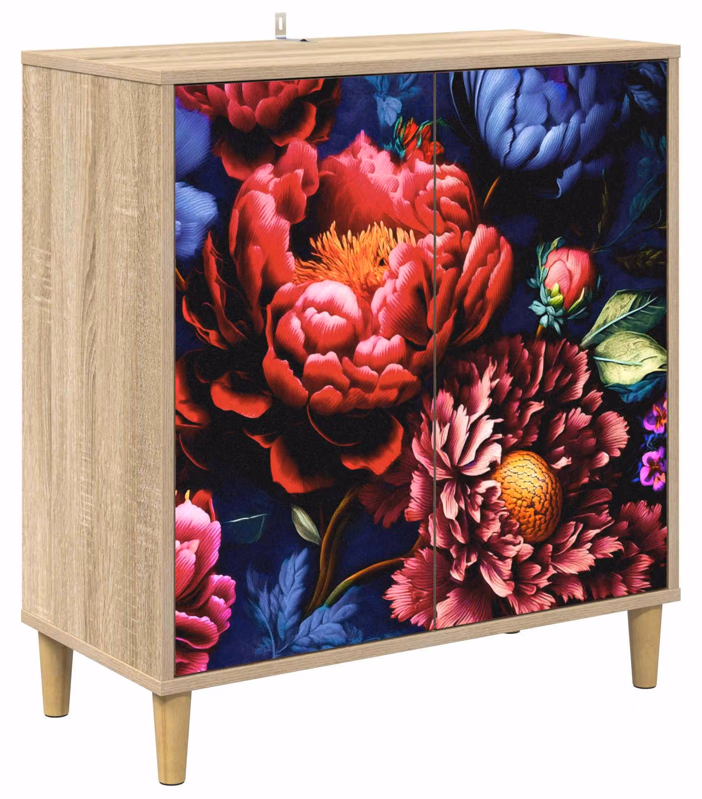 Mobiletto buffet KIEL Sonoma, dimensioni 69 x 33 x 75 cm, realizzato in legno ingegnerizzato