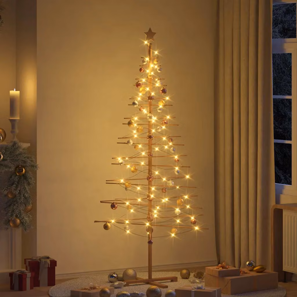 vidaXL Albero di Natale in legno Marrone 210 cm Bambù