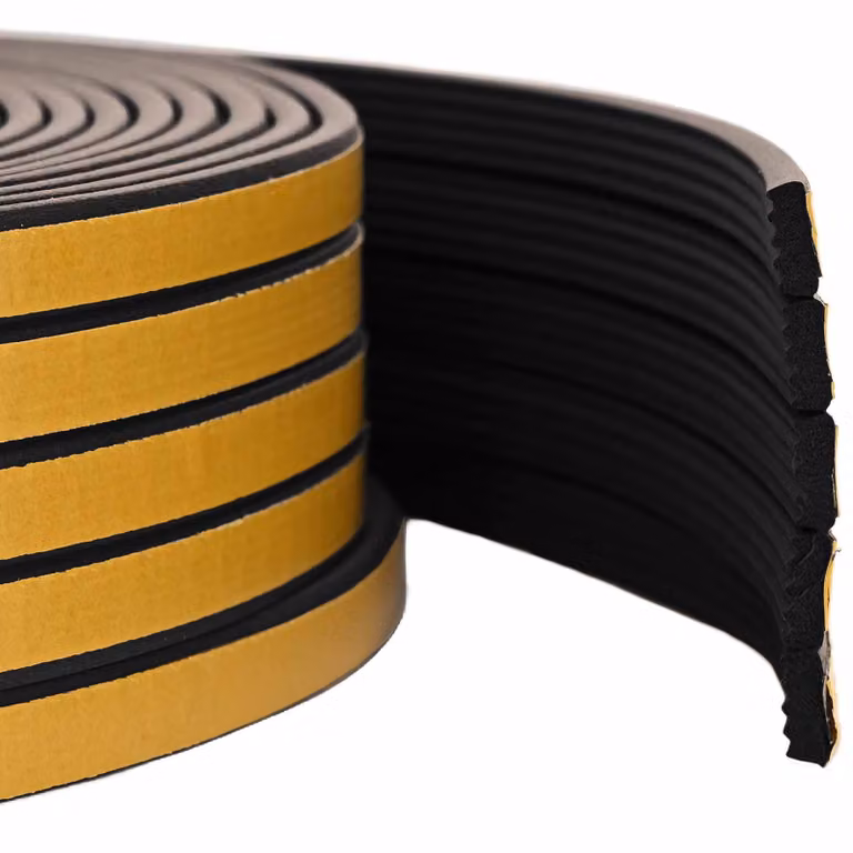 vidaXL Nastro adesivo in schiuma EPDM per finestre, Nero, 15 x 8 mm, 50 m
