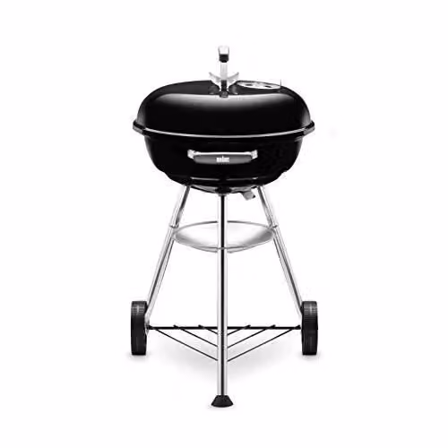 Barbecue a carbone Weber Compact Kettle in acciaio smaltato nero con ruote – 2