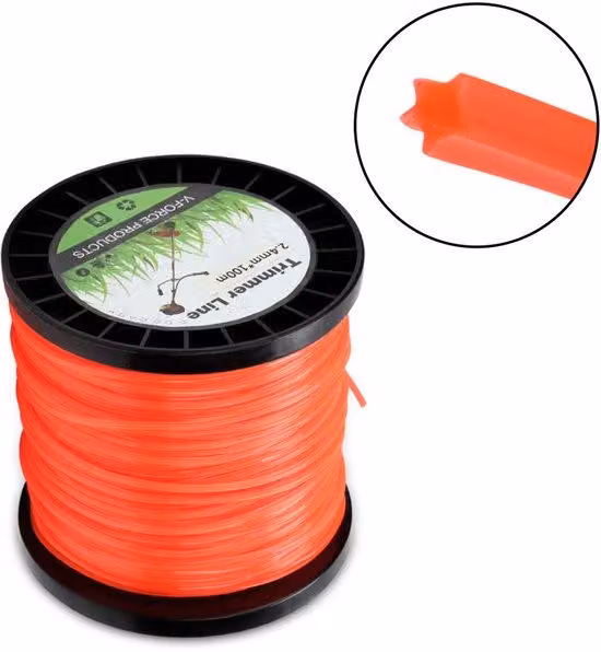 Filo di taglio universale a forma di stella, in nylon, 2,4 mm, bobina da 100 metri