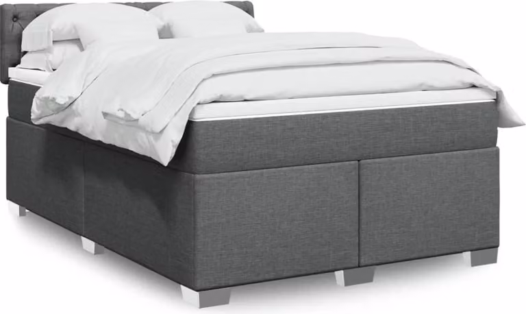 Maison Exclusive - Giroletto a Molle con Materasso Grigio Scuro 160x200 cm Tessuto
