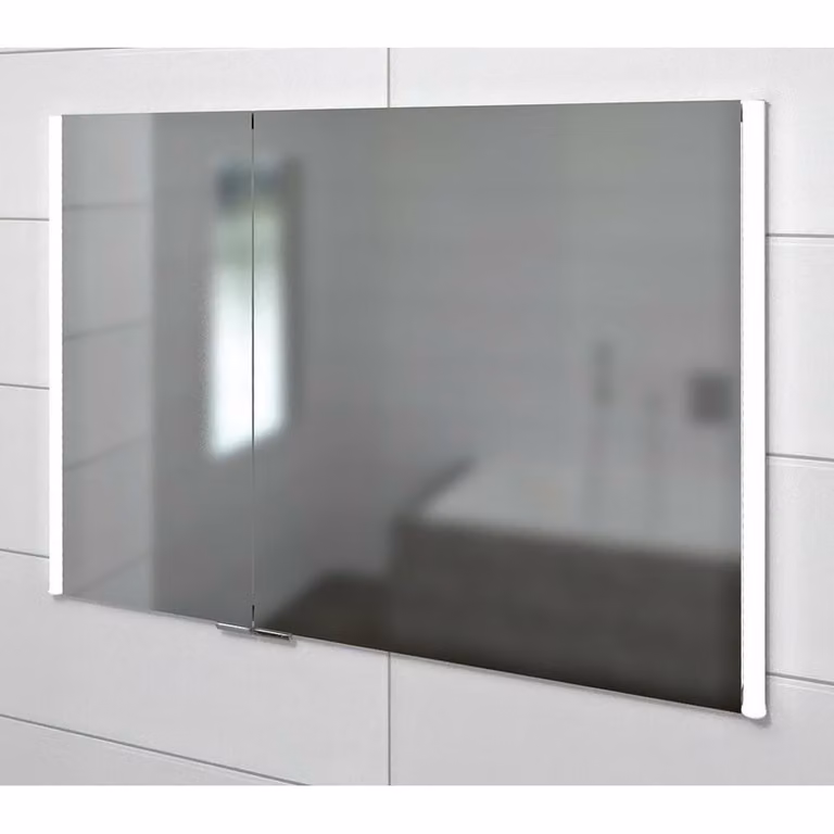 Sapho Integra - Armadio a specchio da incasso con illuminazione a LED, 955x700 mm, specchio/titanio IN095