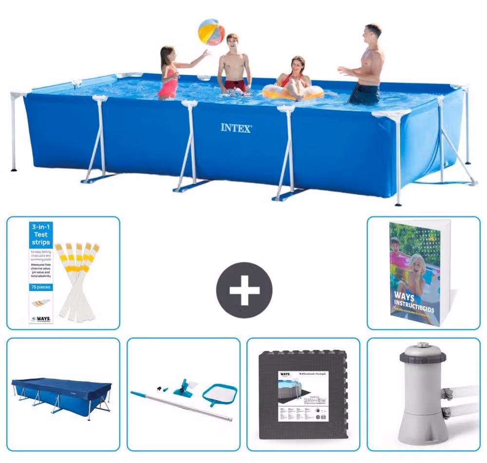 Piscina fuori terra rettangolare - 450x220x84 cm - composta da 5 elementi - modello S163