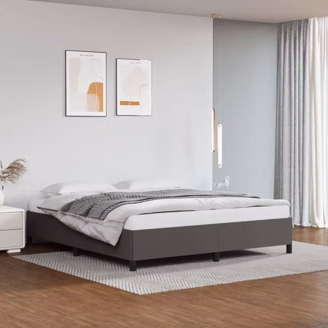 Letto imbottito vidaXL in similpelle grigio L/P: 160 x 200 cm