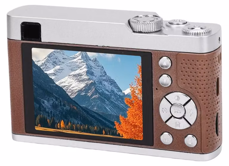 Fotocamera digitale UHD 4K 48 MP zoom 16x Autofocus intelligente Anti Shake Compatta e portatile con scheda di memoria da 32 GB per i viaggi Marrone
