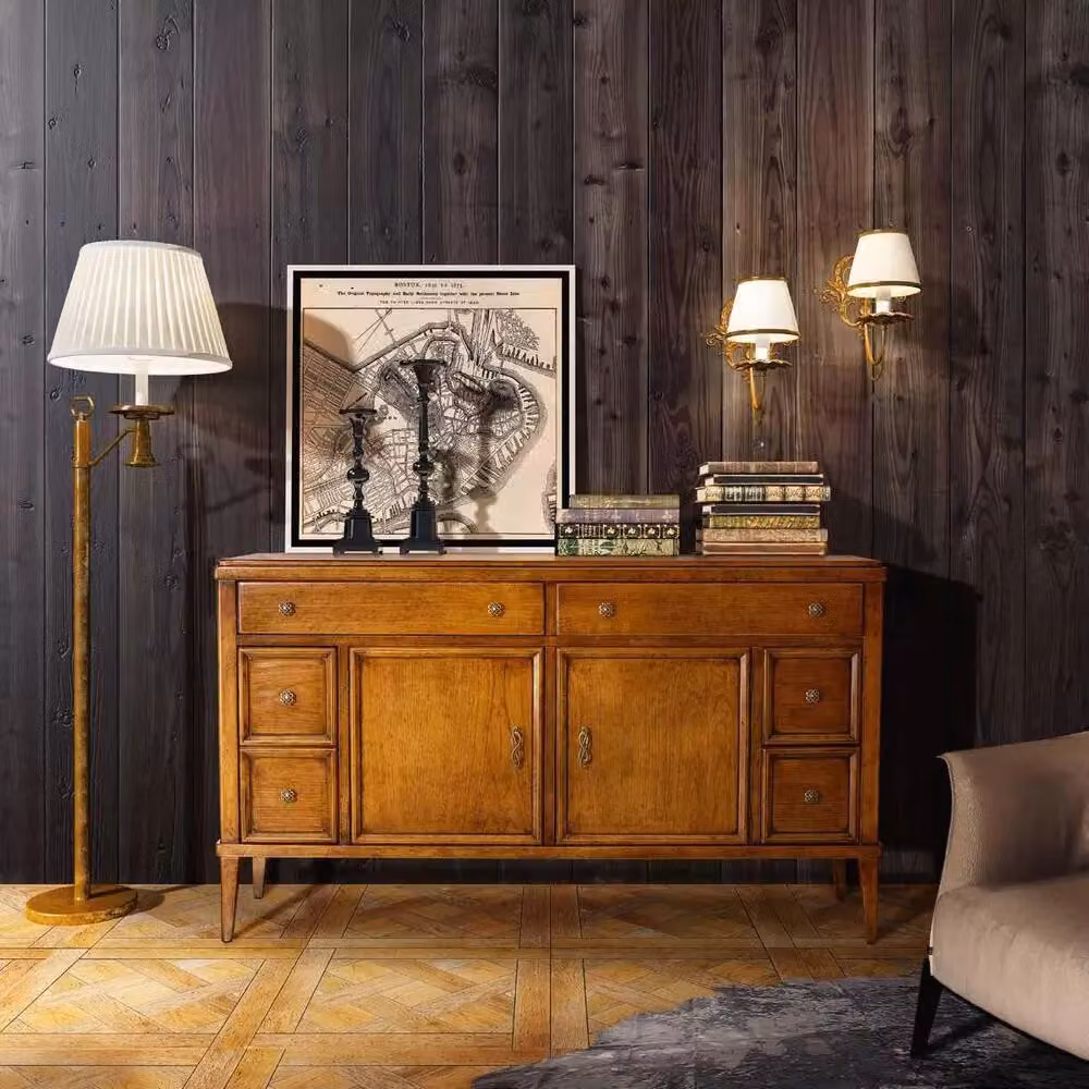 Madia credenza in legno con 2 porte finitura bassano marrone Mobili 2G L/P/H: 150 x 47 x 86 cm – 1