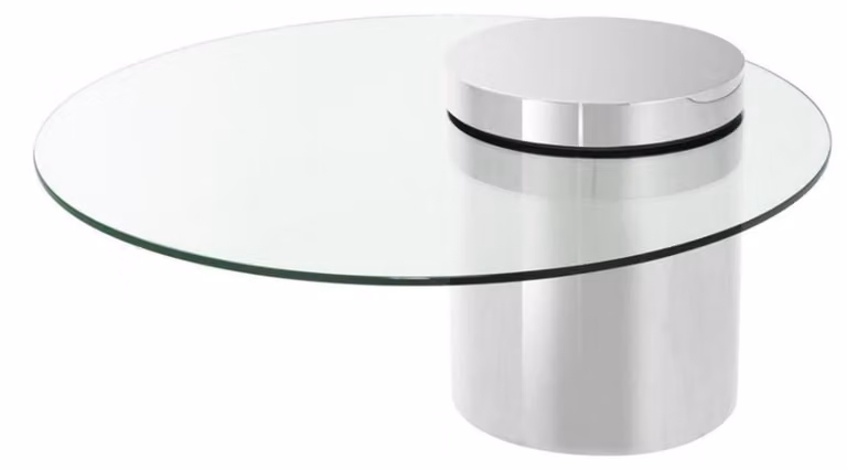 Tavolino di design Casa Padrino argento 90 x h. 43 cm - Collezione Luxury