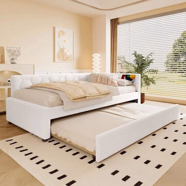 Letto Singolo con Divano e Rete a Doghe ¨C MINIMAL ¨C Bianco 90x200 cm