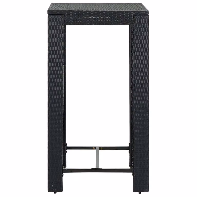 Tavolo da Bar da Giardino Nero 60,5x60,5x110,5 cm Polyrattan