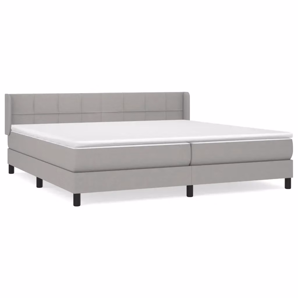 Letto Ibrido vidaXL con Materasso a Molle e Struttura in Legno di Larice, Grigio e Bianco, L/P/H: 200 x 203 x 88 cm – 2