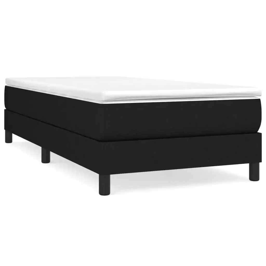 Letto Ibrido vidaXL con Giroletto a Molle e Materasso in Tessuto Nero e Bianco L/P/H: 100 x 200 x 25 cm – 2