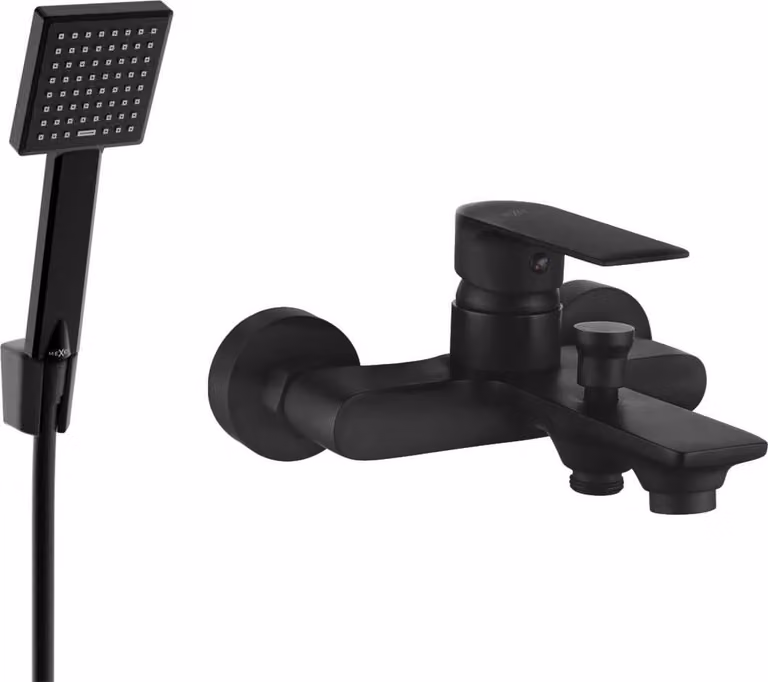 Mexen Royo R45 rubinetto da vasca con set doccia, nero - 7223R45-70