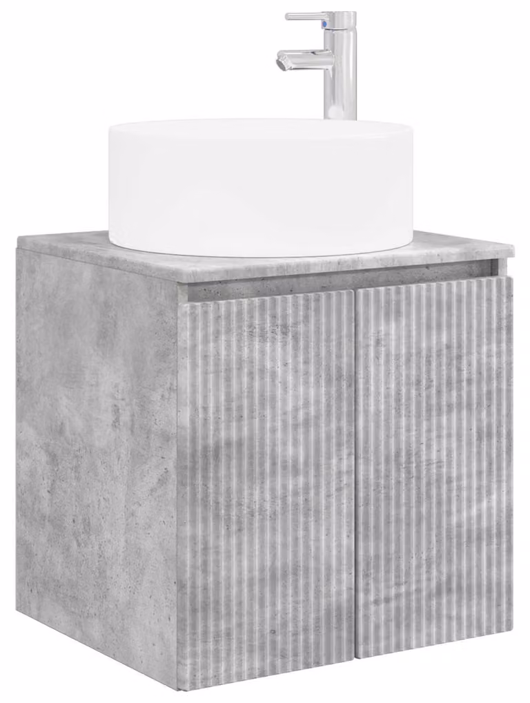 Mobile lavabo da parete Grigio Cemento 49,5 x 44,5 x 65,5 cm