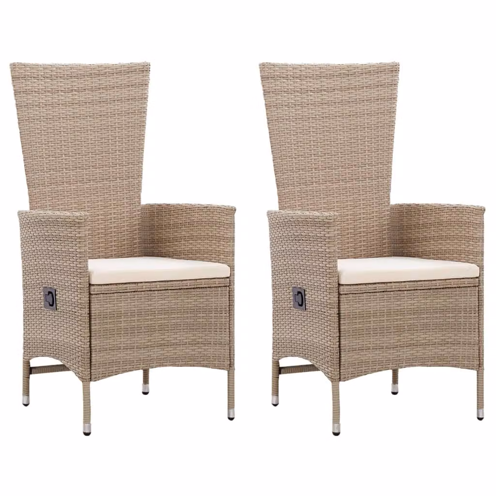 vidaXL Set da pranzo da giardino 3 pezzi Beige
