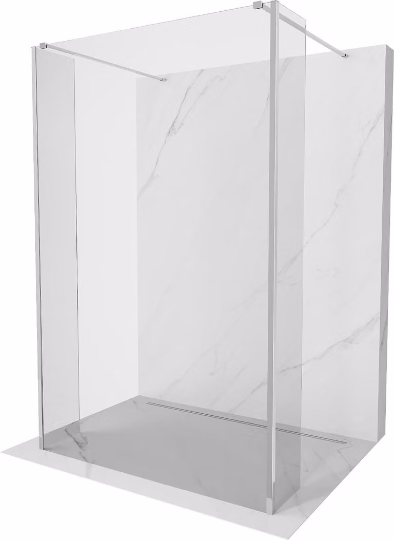 Mexen Kioto parete doccia autoportante 140 x 30 x 30 cm, trasparente, cromo - 800-140-030-222-01-00-030