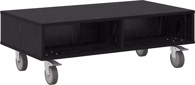 Tavolino laterale rettangolare DESIGN IN in rovere nero con ruote L 90 cm, P 50 cm, H 30 cm – 1