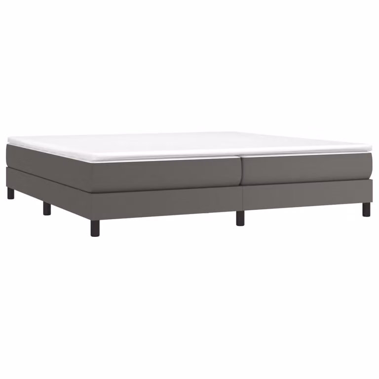Giroletto a Molle con Materasso Grgio 200x200 cm in Pelle finta