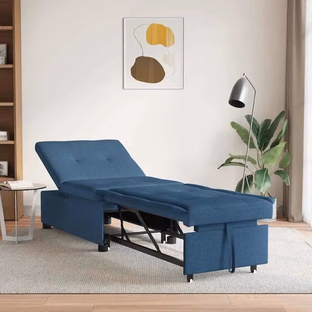 Divano Letto Estraibile-Sofa Letto-Daybed Blu 194 x 50 x 82 cm Legno compensato