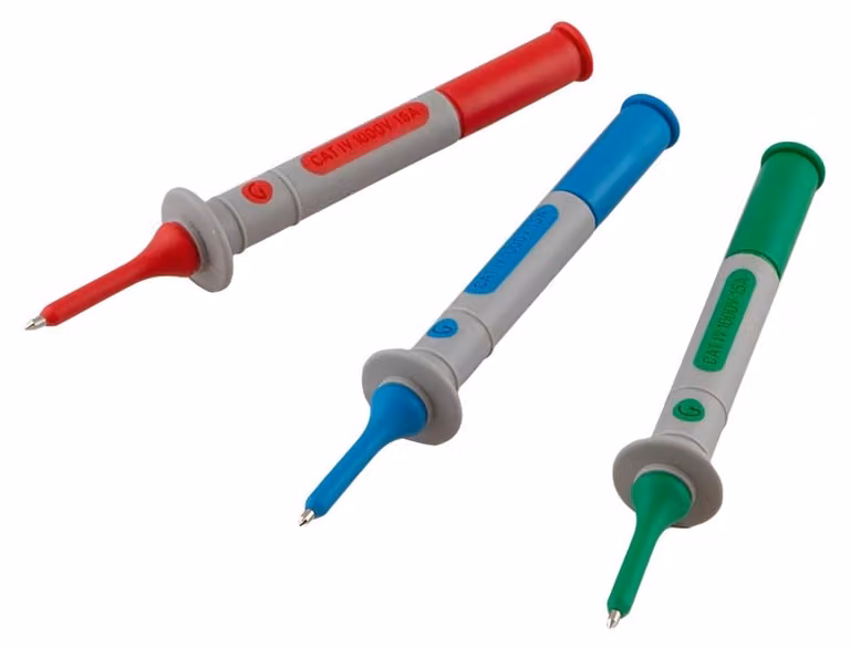 Set di punti di test, 3 pezzi, rosso/verde/blu, in plastica, da 1/4 a 1 pollice