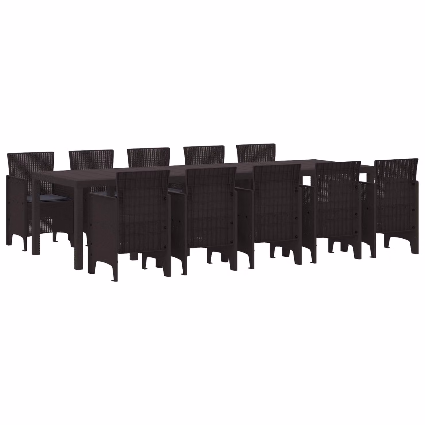 vidaXL Set da Pranzo per Giardino 11 pz Marrone e Antracite Rattan