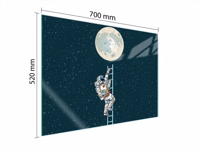 Piastra Di Protezione In Vetro Per L'erda 70X52 Luna