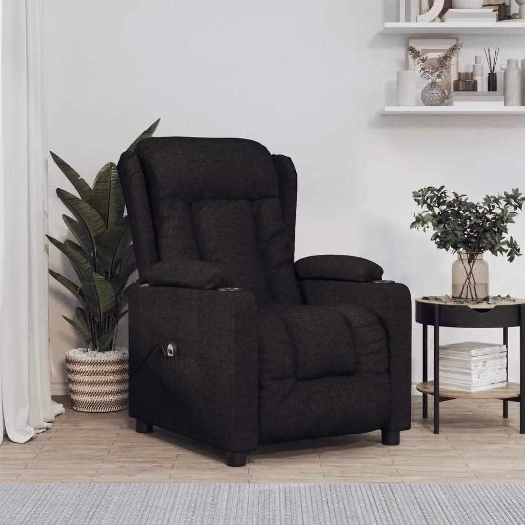 Maison Exclusive - Poltrona relax elettrica in tessuto nero