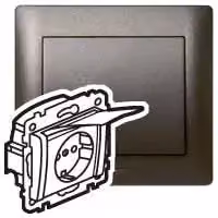 Presa Legrand (SL) con protezione anti-contatto rinforzata e coperchio ribaltabile Galea bronzo scuro 771264