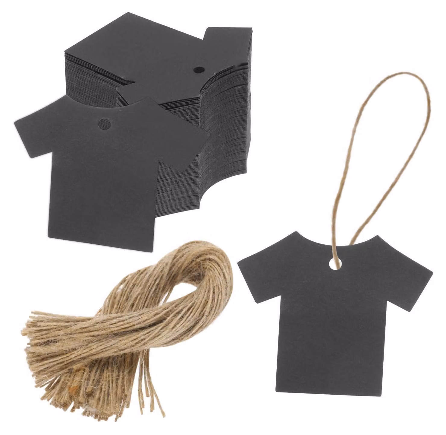 100 etichette regalo in carta kraft, dimensioni 6,6 x 6,1 cm, colore nero