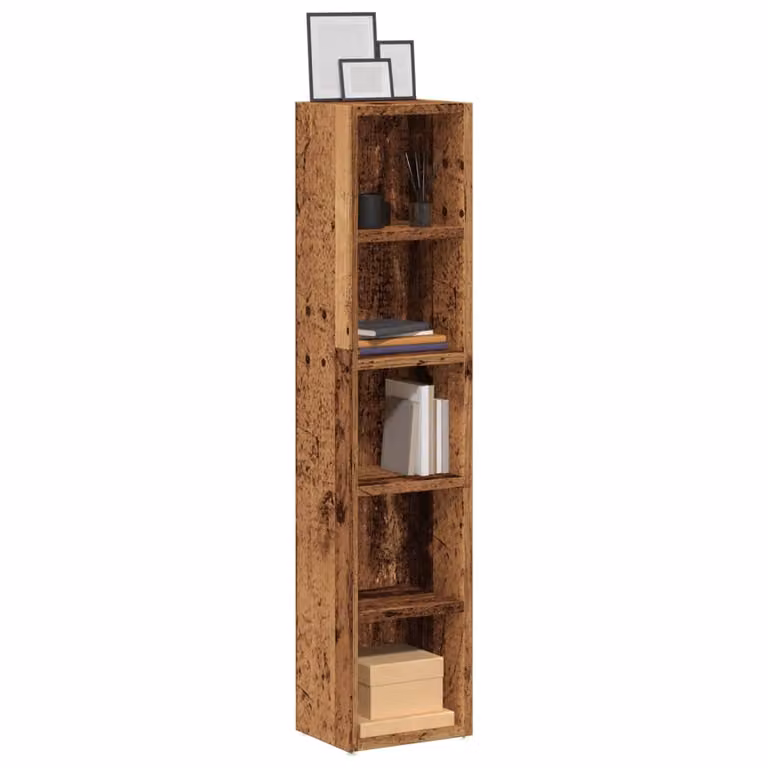 Set di 2 Scaffali Porta CD vidaXL in MDF Marrone Antico, Montaggio a Parete, L/P/H: 21 x 16 x 93,5 cm