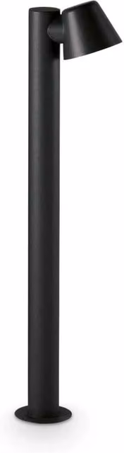 Paletto da giardino moderno Ideal Lux Gas in alluminio e vetro nero con 1 luce GU10 35W IP43