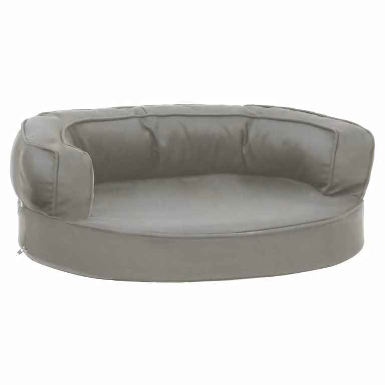 Materasso Ergonomico per Cani 60x42 cm Effetto Lino Grigio