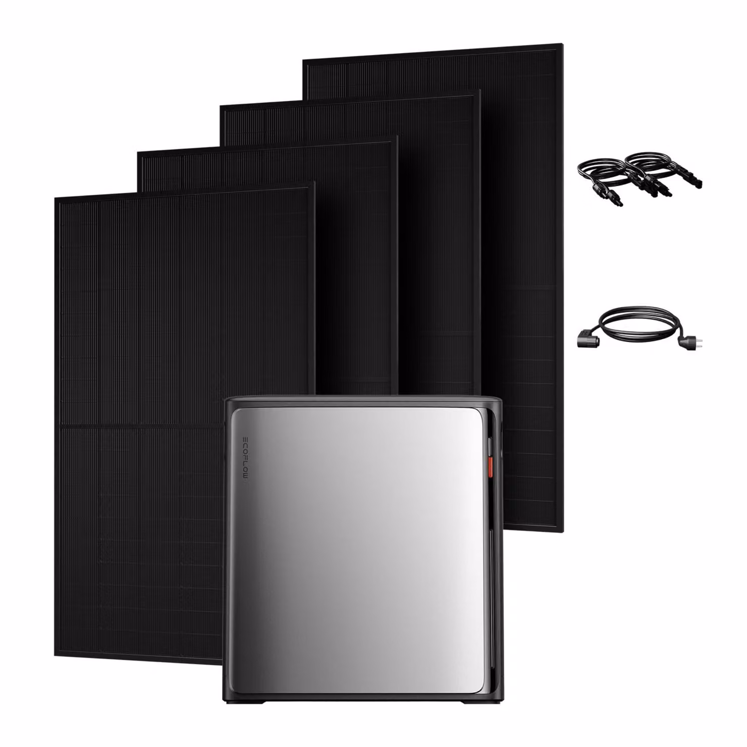 Impianto fotovoltaico da balcone Powerness® con accumulatore Ecoflow Stream Ultra X 3,84 kWh con moduli solari bifacciali JA Solar 2000W Full Black